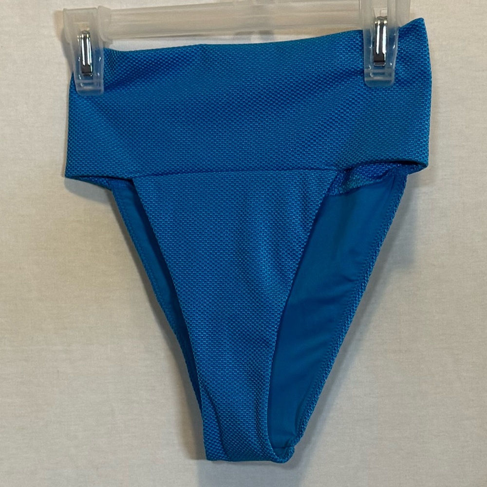 AA-162 Aerie NWT High Cut Cheeky Blue Summer Swim Bikini Bottoms Size XS
